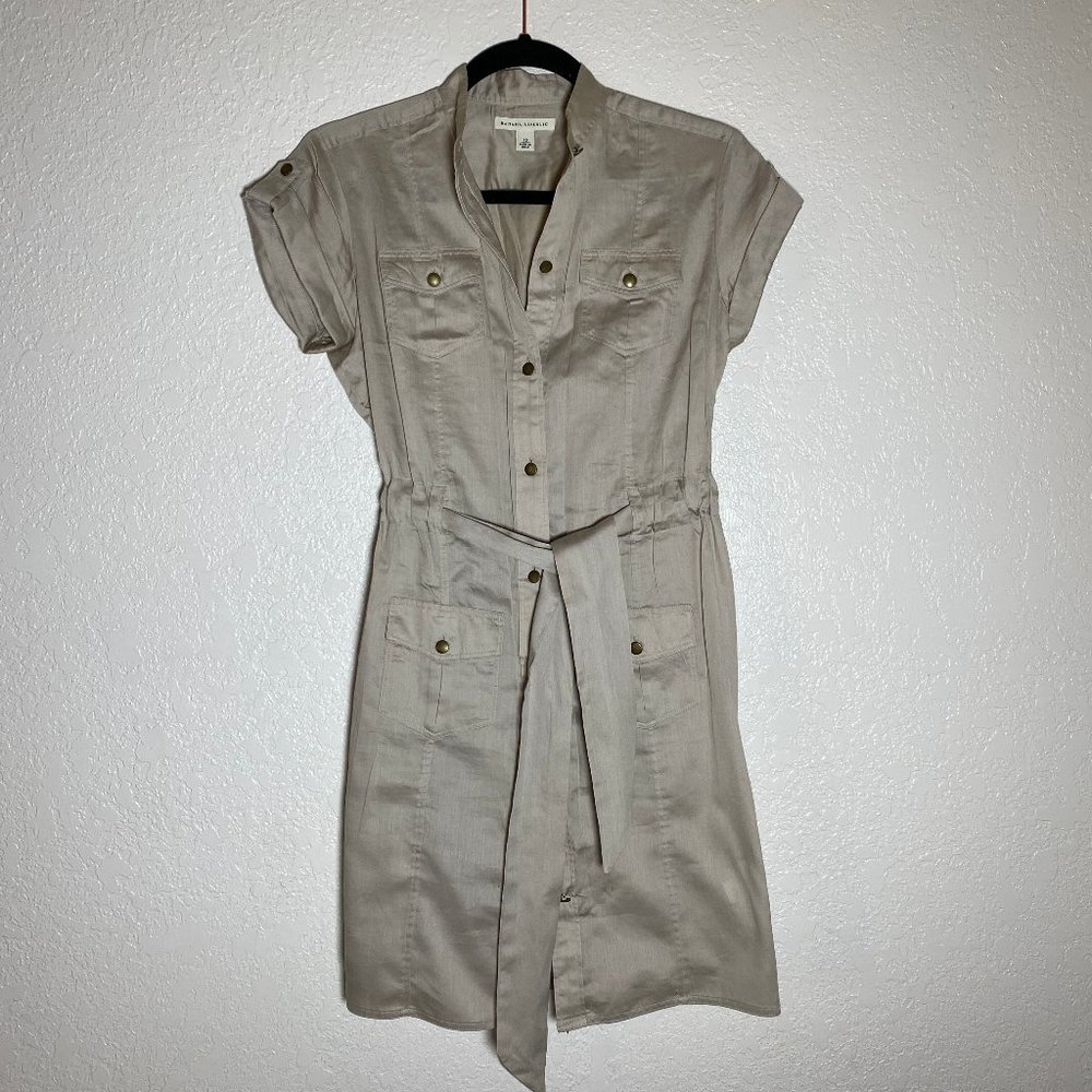 Banana Republic Explorer Safari Shirt Dress Tan 100% Cotton XS NWOT